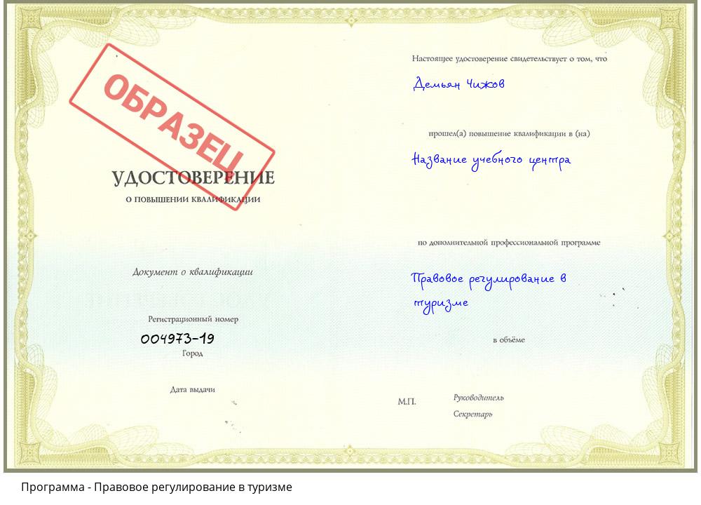 Правовое регулирование в туризме Новошахтинск