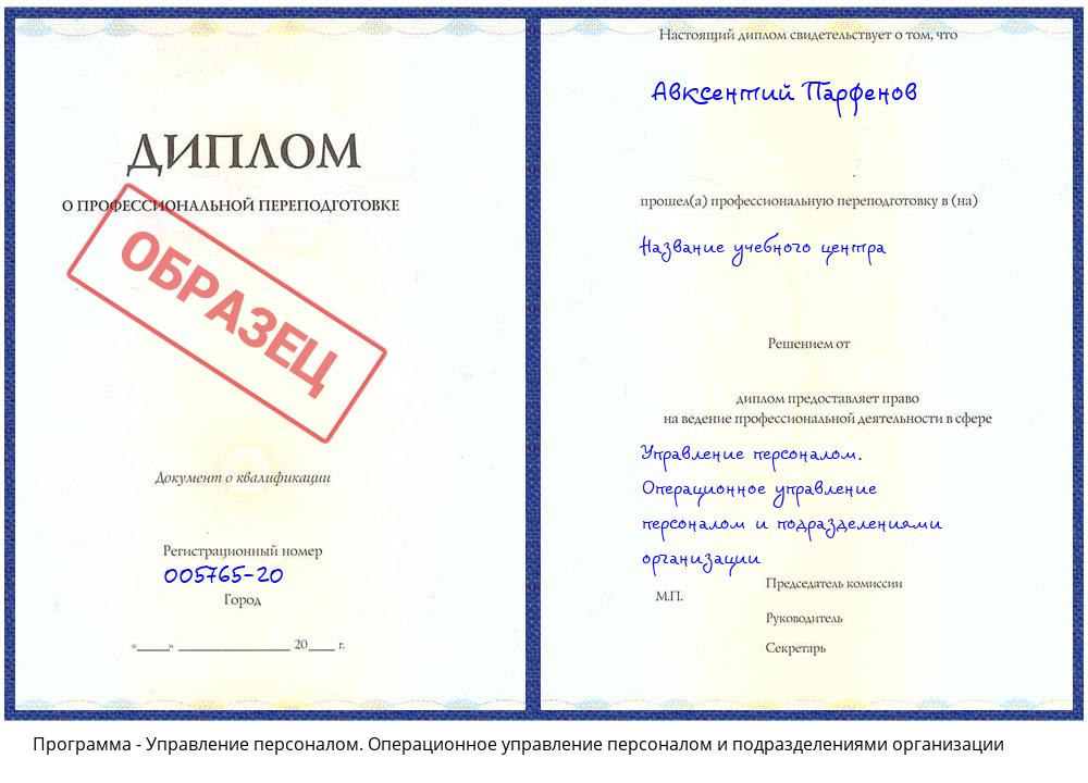 Управление персоналом. Операционное управление персоналом и подразделениями организации Новошахтинск