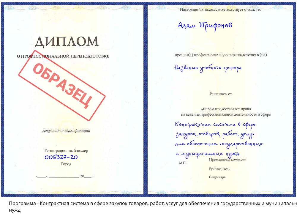 Контрактная система в сфере закупок товаров, работ, услуг для обеспечения государственных и муниципальных нужд Новошахтинск